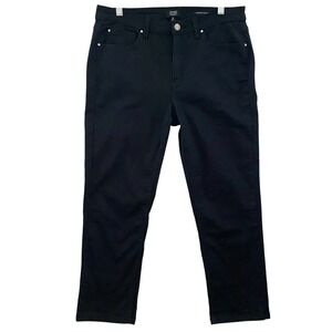 Jones‎ New York Black Pants Lexington Cuffed Capri Size 10 Stretch Cotton blend